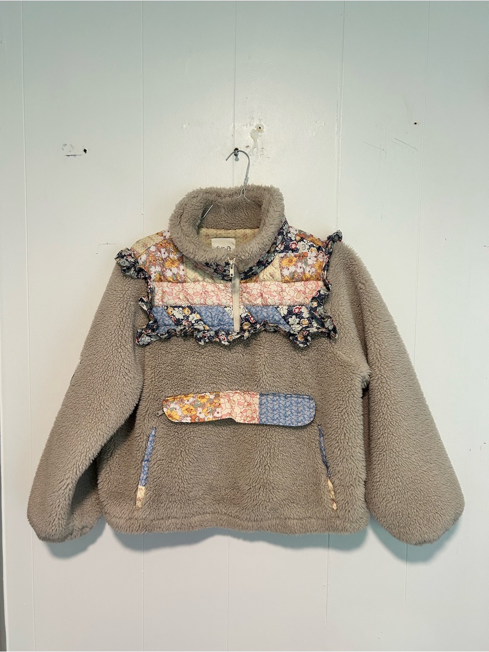 Sea New York Taupe Sherpa Jacket with Floral Lining